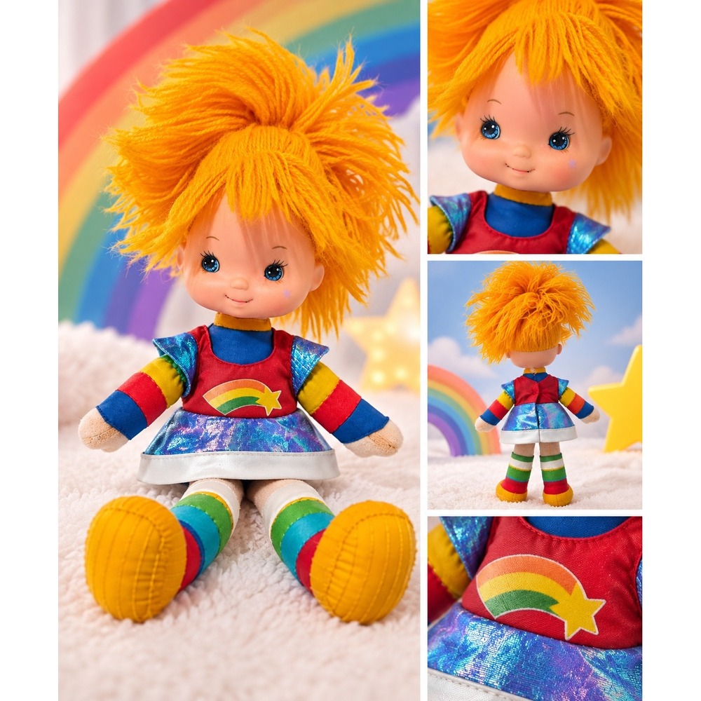 Vintage 1983 Mattel Rainbow Brite Doll 12" Multicolor Hallmark Plush Yarn Hair